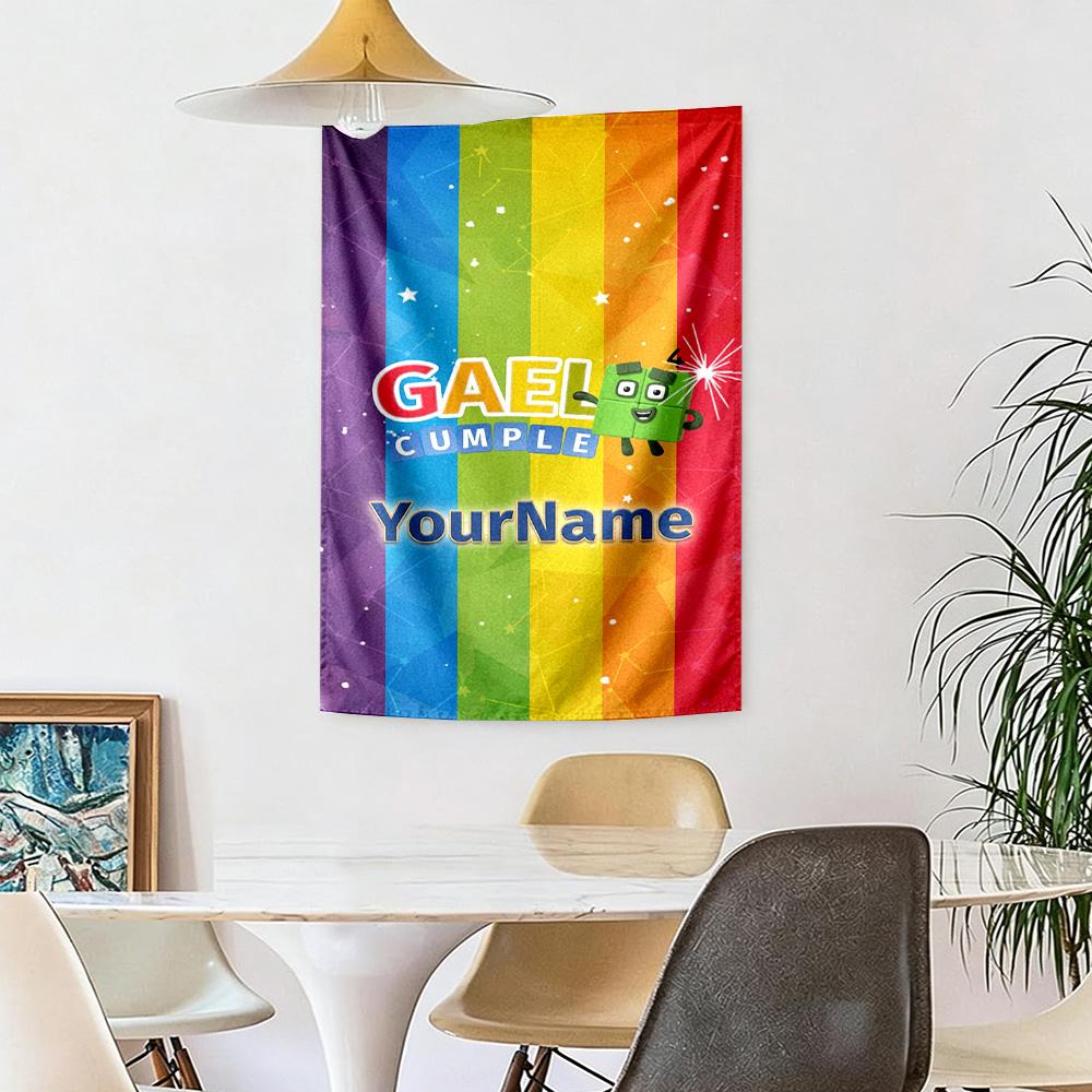 Numberblocks Custom Your Name Wall Decor Tapestry Art For Pet Memorial Birthdaywedding Party Backdrop Family Gift