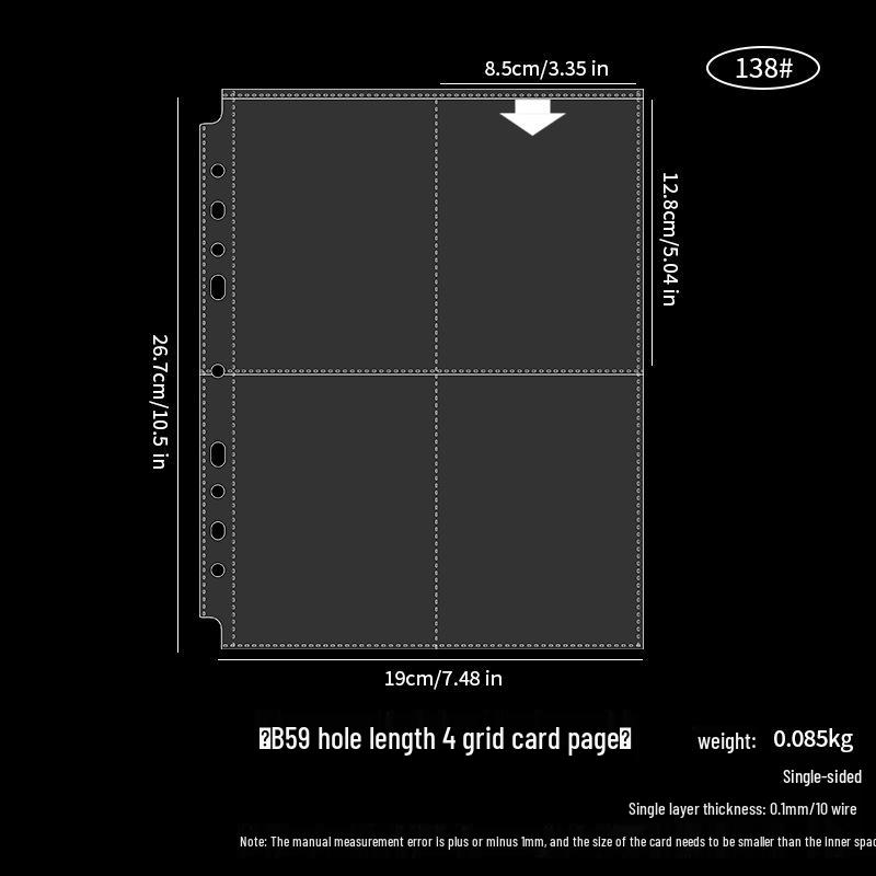 Álbum Polaroid de Folhas Soltas de Alta Transparência – Bolsos para Cartões de 3 e 5 polegadas, Porta-Cartões Quadrados, Páginas Espessadas