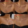 Collier Y Étoilé Orné de Diamants avec Chaîne Perles pour Femmes et Hommes