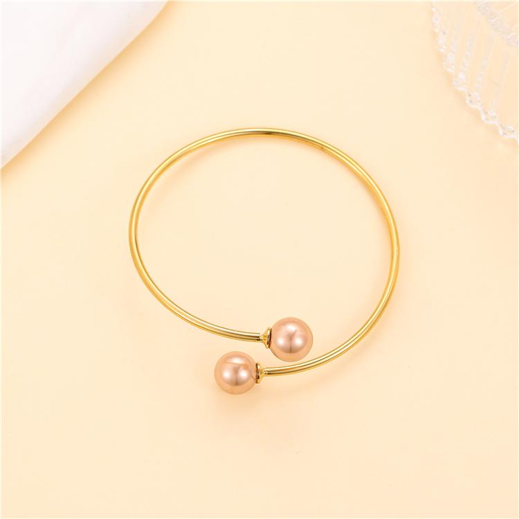 New Design Simple Stylish 18K Gold Colored Pearl Jewelry Adjustable Bracelet for Women