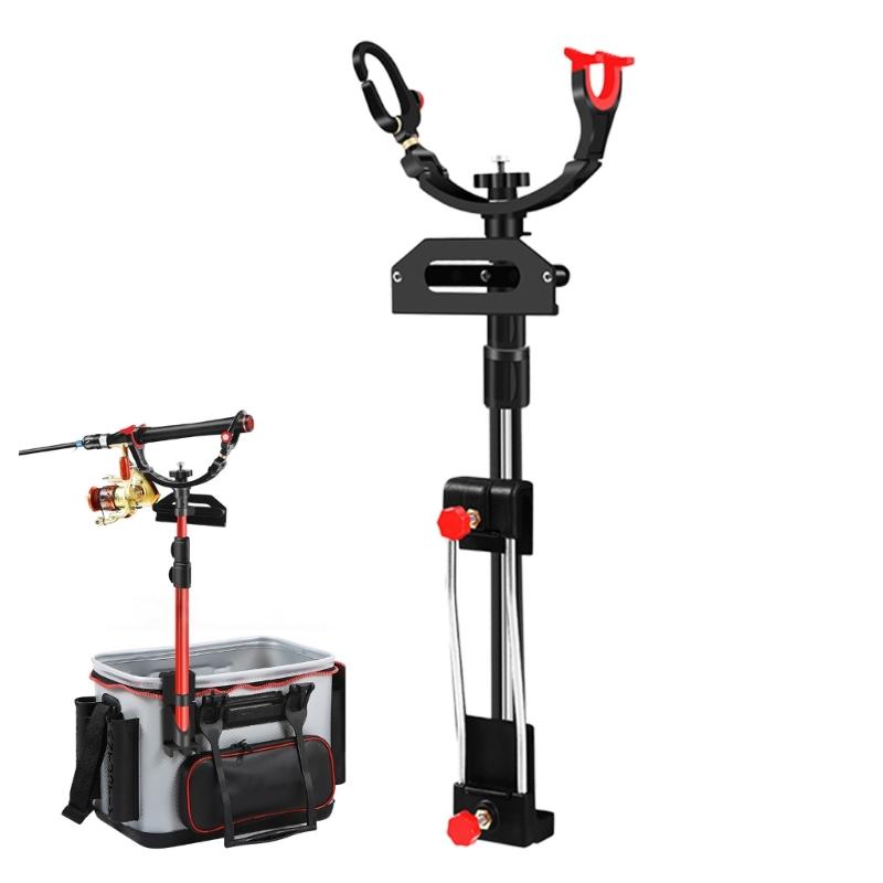 Telescopic Fishing Rod Holder Adjustable Angles for Kayak Boats with Universal Baits Box Mount Rod Stand Easy Installation