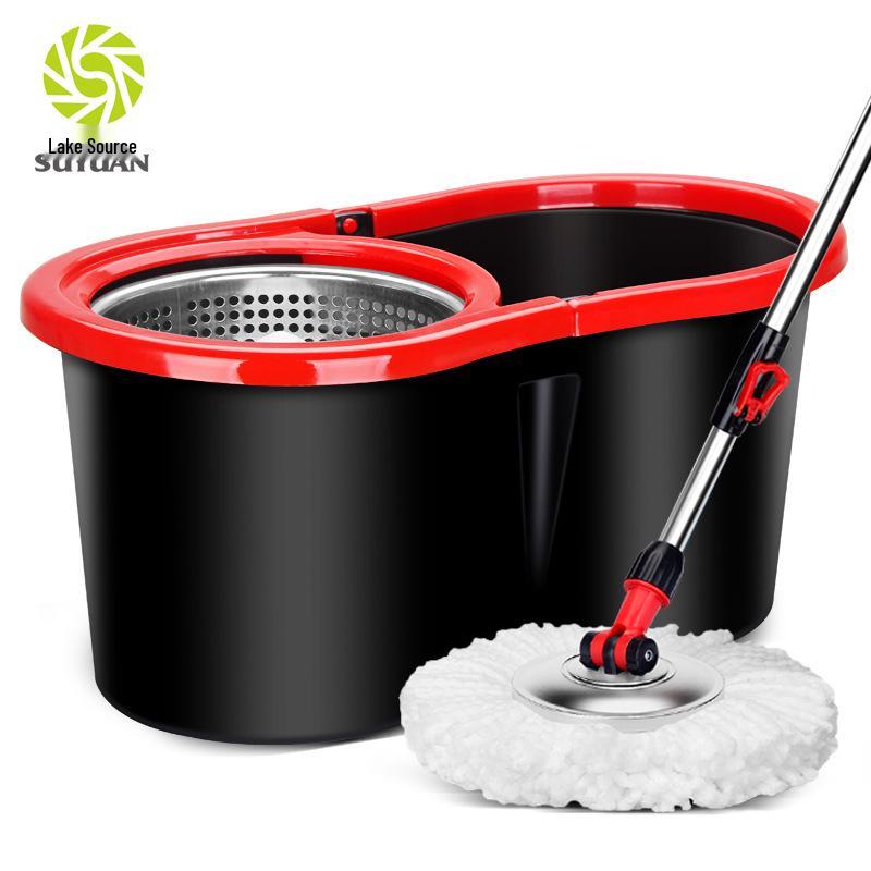 Traceable Water-Absorbing Rotary Mop Bucket with Lazy Hand-Free Flat Mop Set