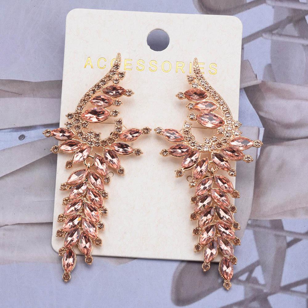 Tassel Geometric Za Colored Crystal Long Earrings Highquality And Fashionable Accessories