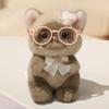 Cute Glasses Kitten Pendant Plush Doll Calico Cat Doll Table Companion Palm Treasure Backpack Pendant Key Chain