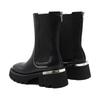 Autumn women's thick-bottomed punk style tube square head metal decoration versatile Martin boots trendy women's boots