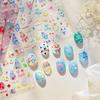 Kawaii Red Jelly Tomato Nail Art Sticker Bowknot Star Cute Summer Fruit 5D Fruit Self Adhesive Nail Art Decals For Summer Diy