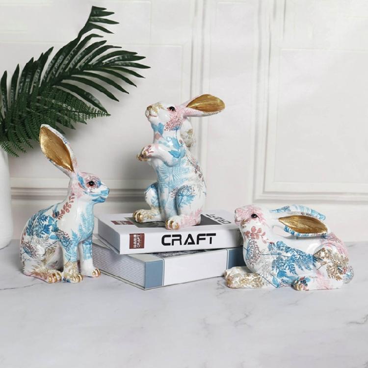 Easter Rabbit Garden Statue for Thanksgiving Day Micro Landscape Decoration Gift