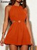 Windless Hollow High Waist Hollow Out Design Casual Fashion Women's Shorts Dress Summer New Style
