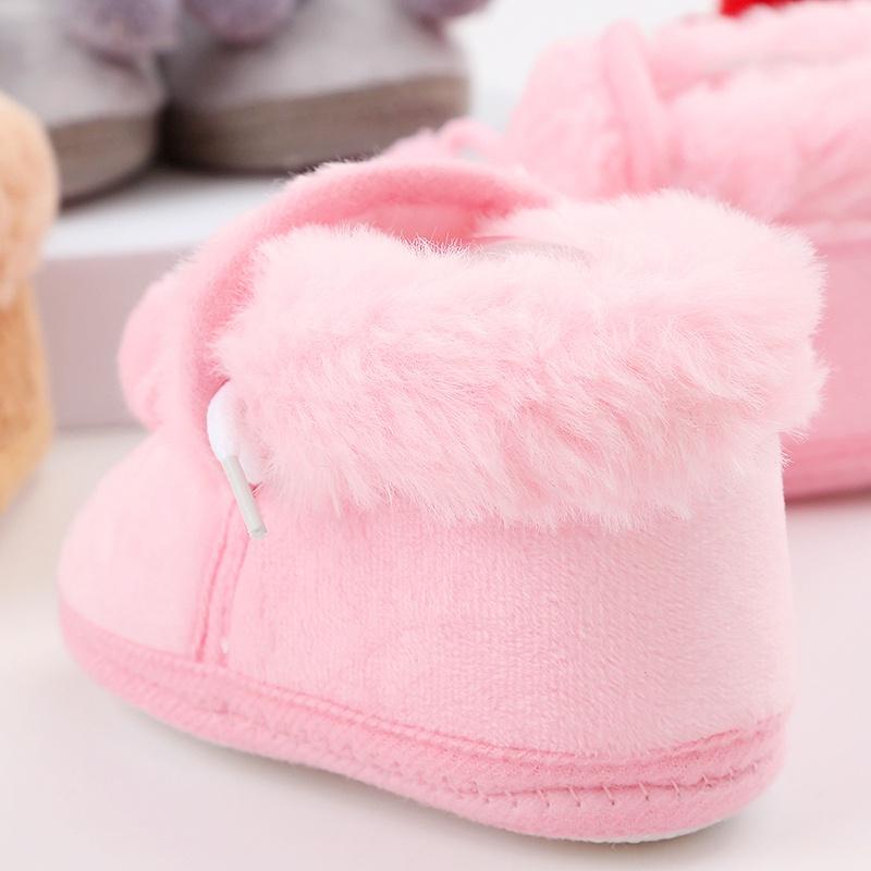 Baby Warm Shoes Bowknot Lace-up Soft and Comfortable Snow Boots