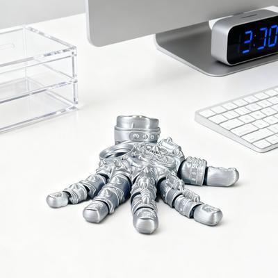 3D Printed Mechanical Hand Figurine Movable Joints Robotic Hand Statue Stress Relief Palm Fidget Toy Home Office Desktop Decoration Ornament