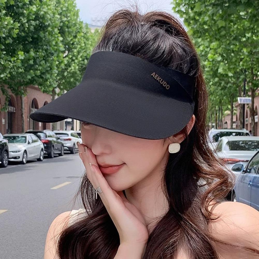 Breathable Seamless Visor Cap Foldable Summer Sun Hat Sunscreen Empty Top Cap  Outdoor Sport Cap
