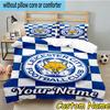 Custom Name Leicester Football Bedding Set 3PCS Duvet Cover Closure Includes 1 Duvet Cover & 2 Pillowcases for All Seasons Bedroom Decor