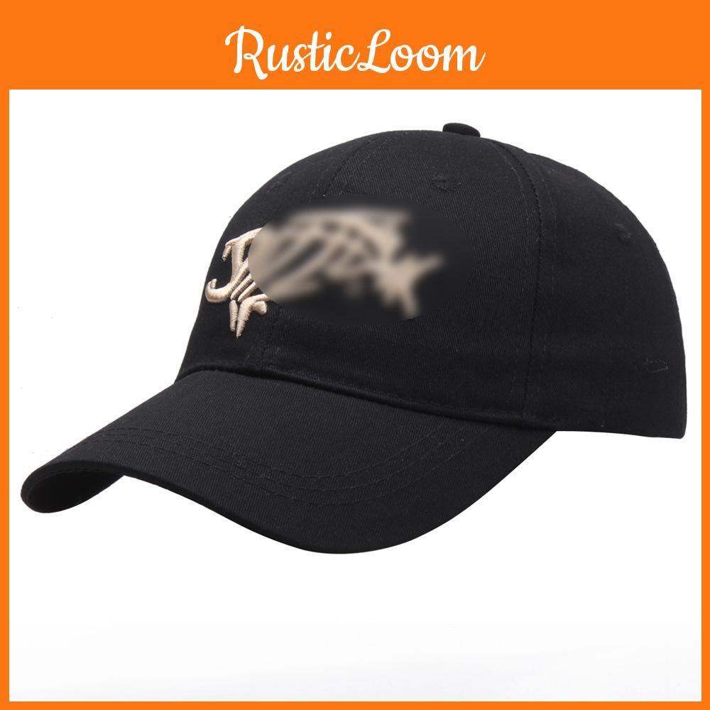 Baseball Embroidered Trendy Hat Available In Black With White Or Black With Logo Beige
