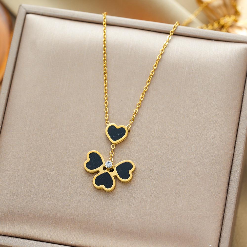 Exquisite 18K Gold-Plated Titanium Steel Necklace - Women's Clavicle Chain Jewelry, Fade-Resistant