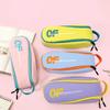 Macaron Color Pen Bag Nylon Stationery Organizer Portable Pencil Case  Students