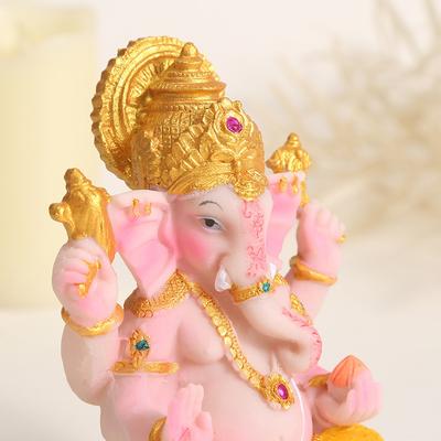 Künstlerische Harz-Ganesha-Statue Elefantenkopf Harzskulptur Schreibtischdekoration Segen Schutz Erfolg Ornament