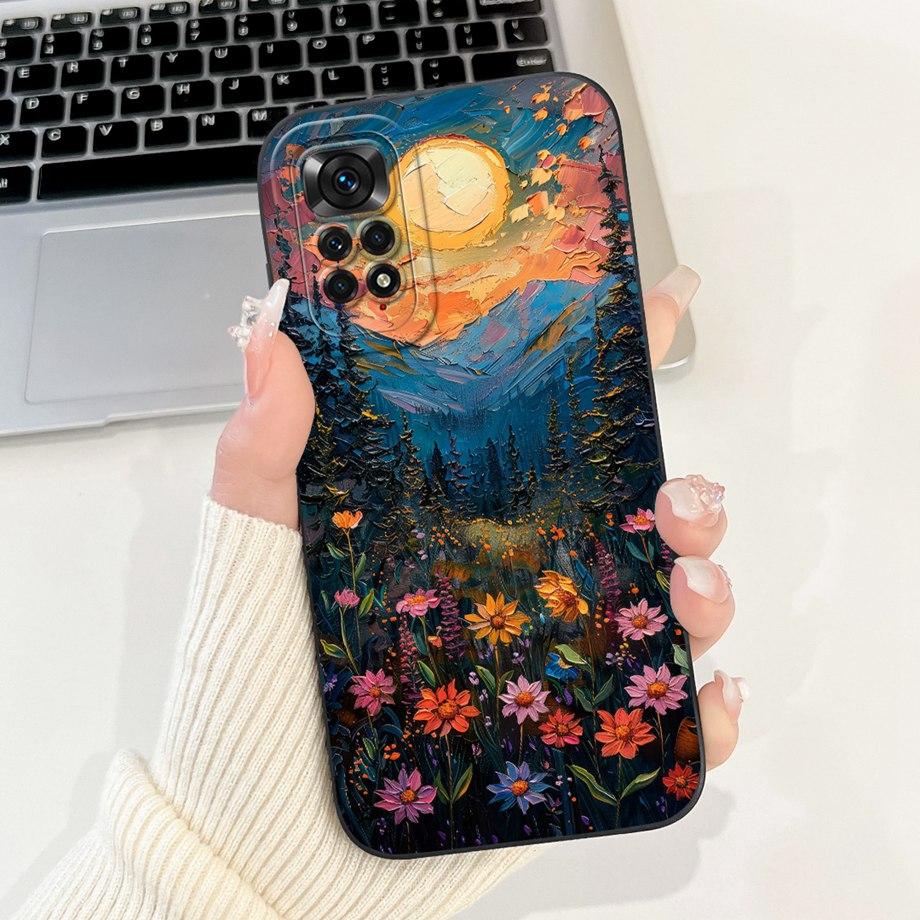 Case For Xiaomi Redmi Note 11 11s 11 Pro Pro+ 4G 5G Phone Case Note 11T Soft Silicone Funda Women Fashion Flower Printed Cover