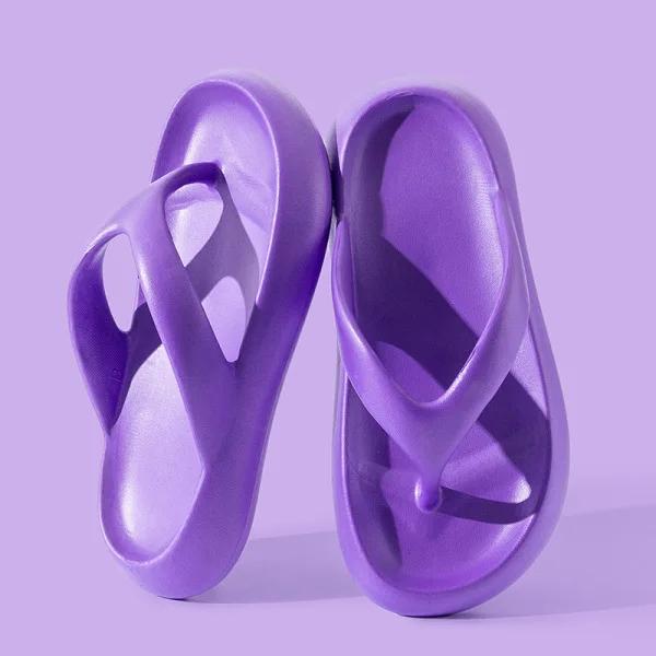 2025 Summer New! Women's Thick Sole Flip Flops - Memory Foam Stylish Thong Sandals for Beach Outdoor Fashion Wear