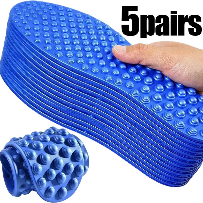 5pairs 5D Foot Full Palm Massage Insole for Men Women Anti Slip Foot Relieve Foot Fatigue Pressure Soft Sports Casual Sole Pads