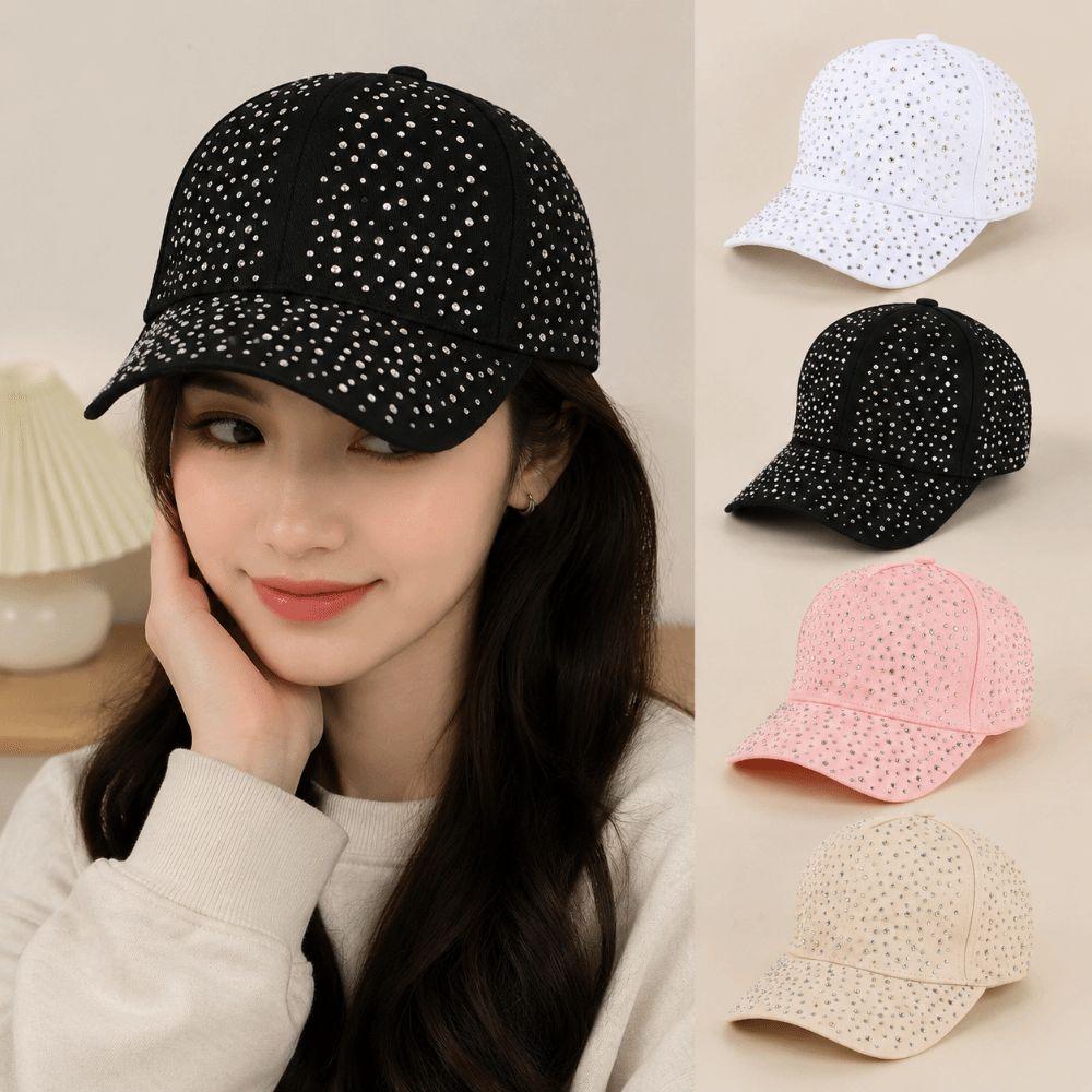 Breathable Baseball Cap Starry Sky Rhinestone Decorated Duck Tongue Hat Sun Protection Hat Unisex