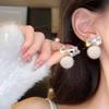 Women's Snowflake Drop Shine Earrings [Silver Needle]