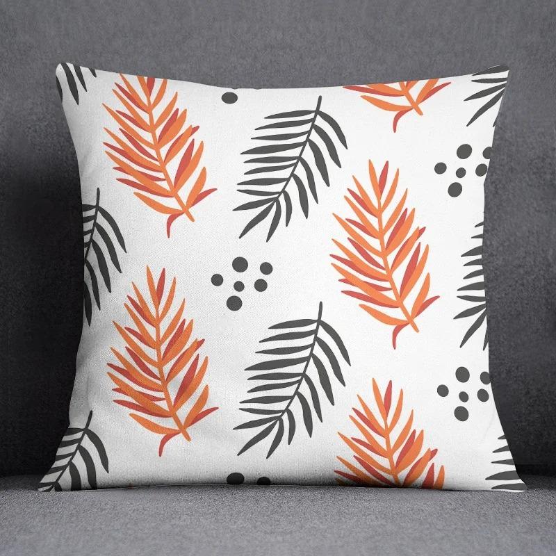 Office Living Room Home Pillowcase Simple Orange Flower Pattern Pillowcase Car Ornaments
