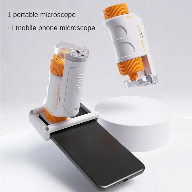 Handheld Microscope Package Lab LED Light 80X to 160X Home School Biological Science Instructive Playthings Designed For Children Birth Date Present