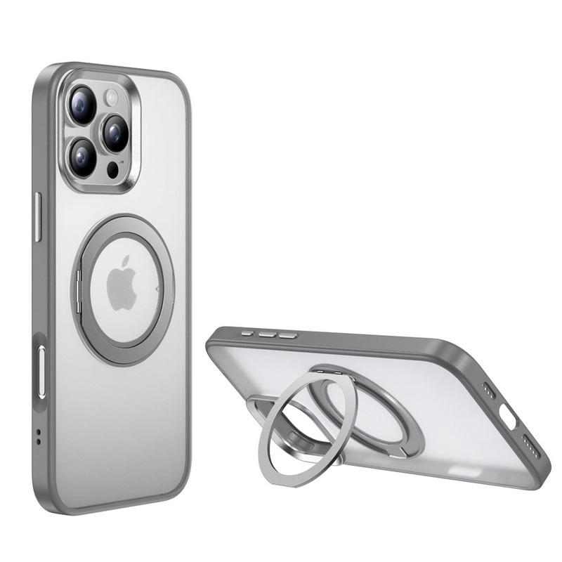 Obrotowy uchwyt 360 stopni Magnetyczne etui na tył Dla iPhone 16 15 Pro Max 14 Pro Miękkie krawędzie Odporne na wstrząsy Przezroczyste Matowe etui na telefon