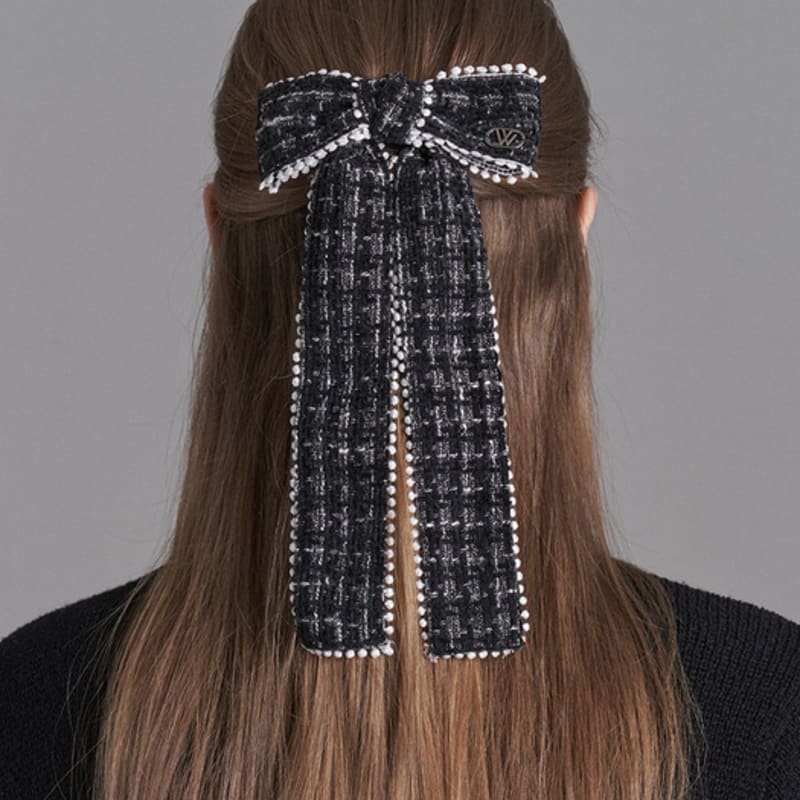 WHITE SANDS Tweed Ribbon Pin Wandera (2 Colors)