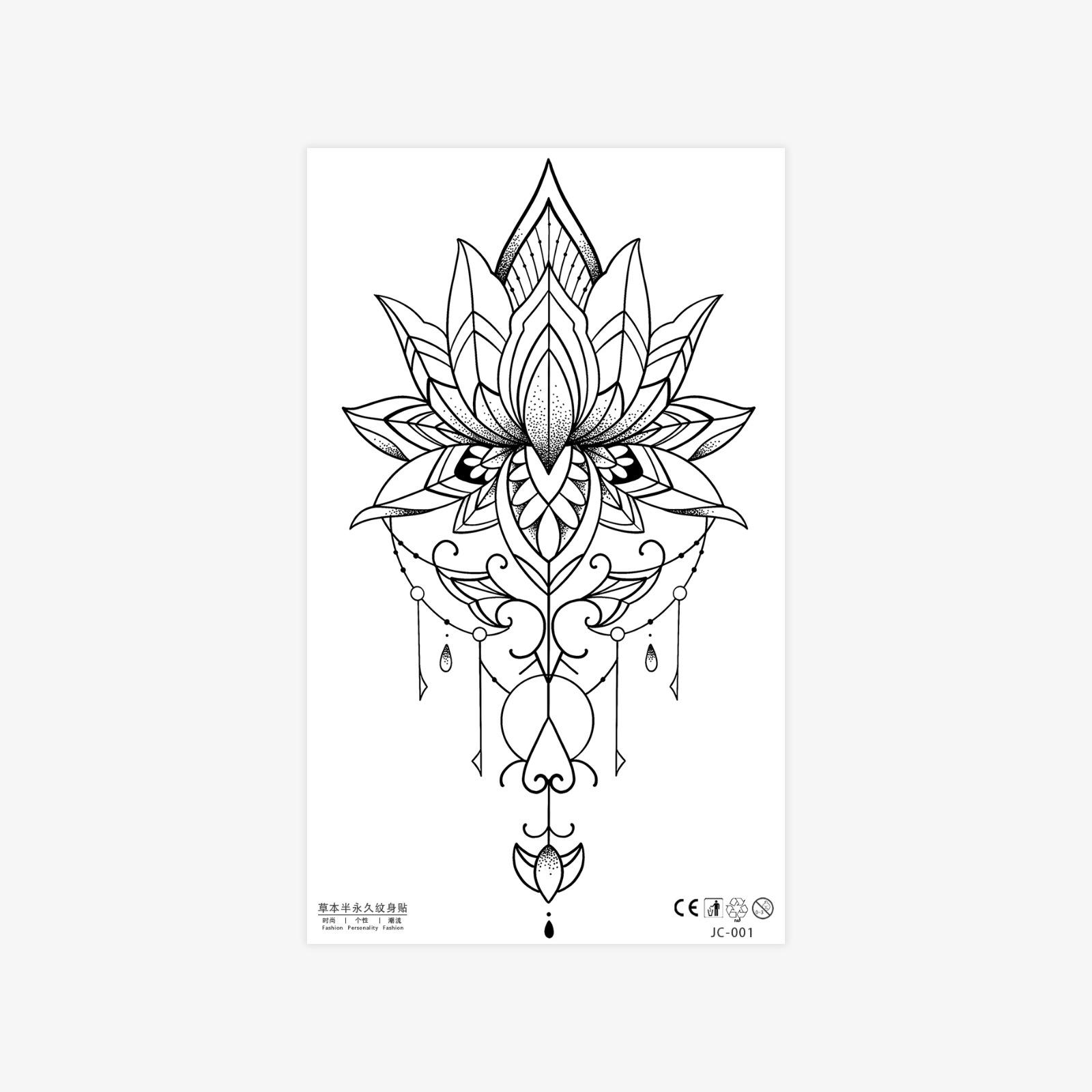 Herbal Tattoo Sticker Small Fresh Line Totem Long-Lasting Waterproof Female Tattoo Sticker 6*10