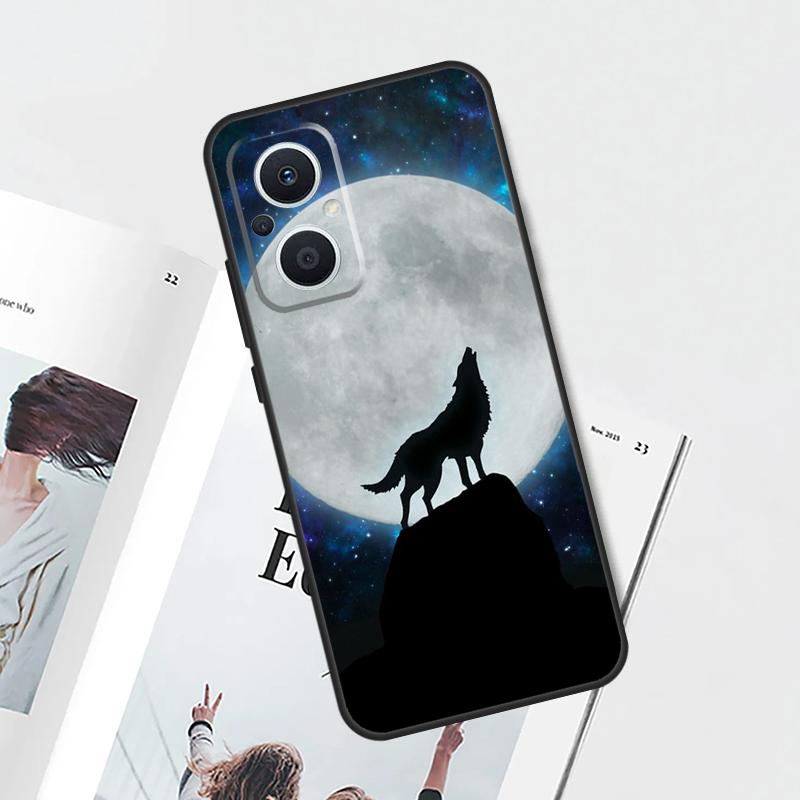 Moon Roaring Wolf Case For OPPO Reno 8T 4Z 5Z 4 5 6 7 8 Lite 10 Pro OPPO Find X6 Pro X2 X5 Lite X3 Neo Cover