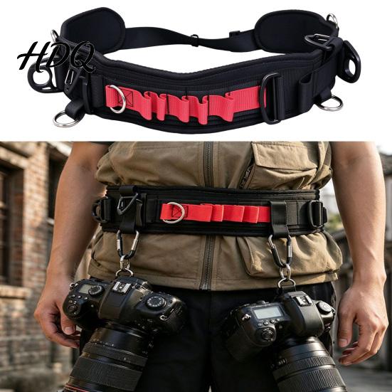 High Strength Camera Mounting System Adjustable Photography Waist Belt with Multi Mount Points Heavy Duty Lens Bag Attachment Nylon Strap for Outdoor