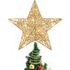STOBOK Christmas Tree Topper,Christmas Decorations Colorful Lighted Xmas Tree Star for Christmas Tree Ornament Party Decoration(12 Inch,Golden)