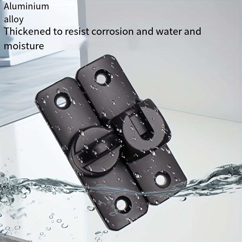 1pc Perforation-Free Door Buckle - Anti-Locking & Anti-Theft Heavy-Duty Aluminum Alloy & Stainless Steel Security Hardware, Sleek Metallic Finish