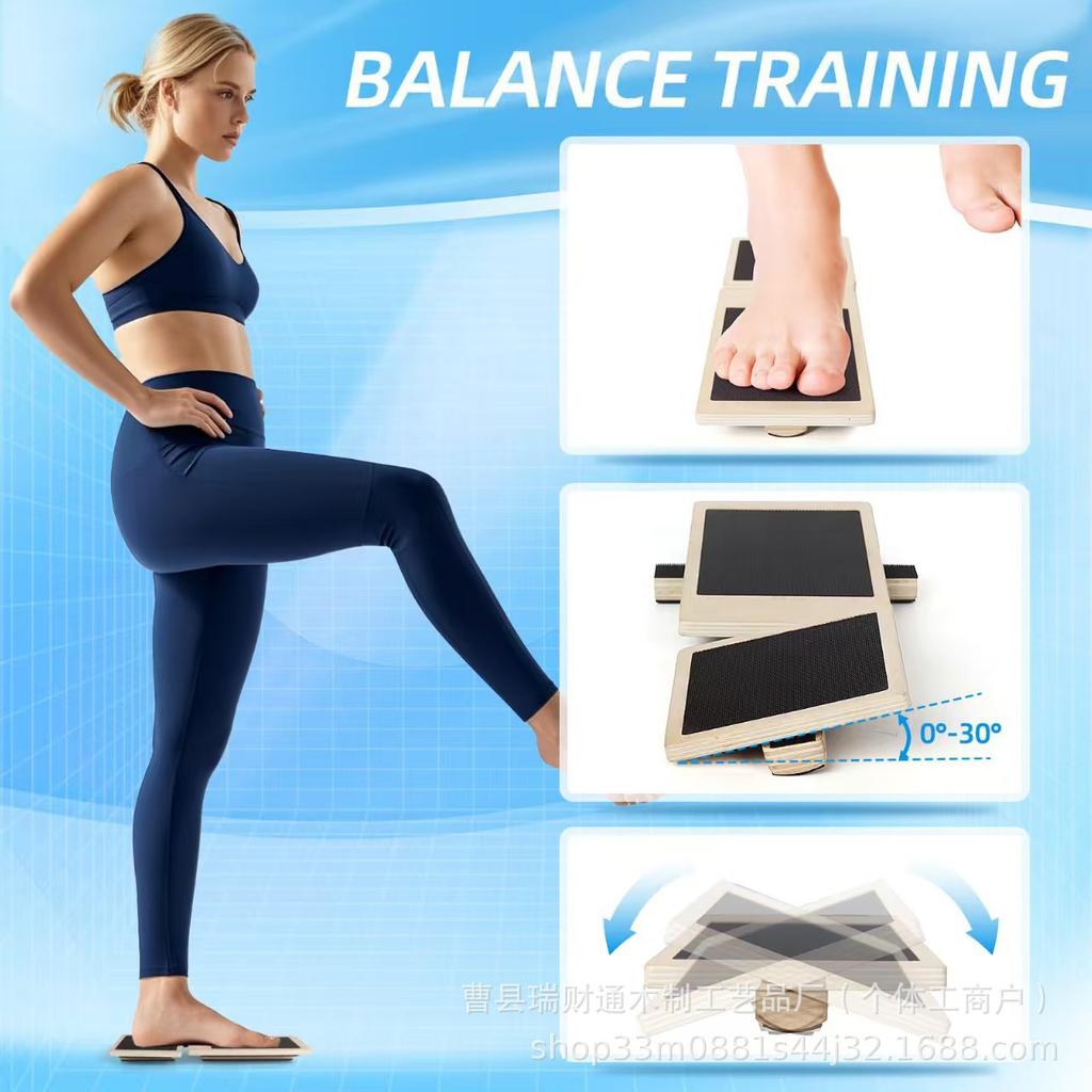 Wooden Single Leg Balance & Stretch Board: Posture Corrector & Foot Stretcher