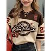 Dames Sportstijl California 23 Bedrukt Kortmouwig Rond Hals