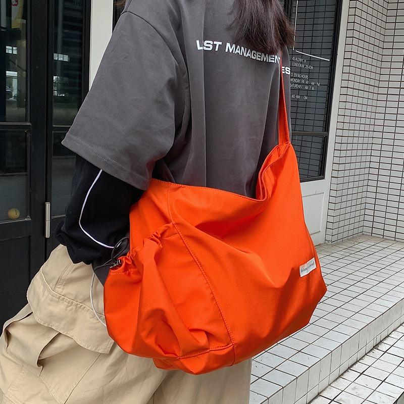 School Bag, Boys Messenger Bag, Large Capacity Casual Trendy Brand Shoulder Bag, Women's Nylon College Student Couple Mailman Bag