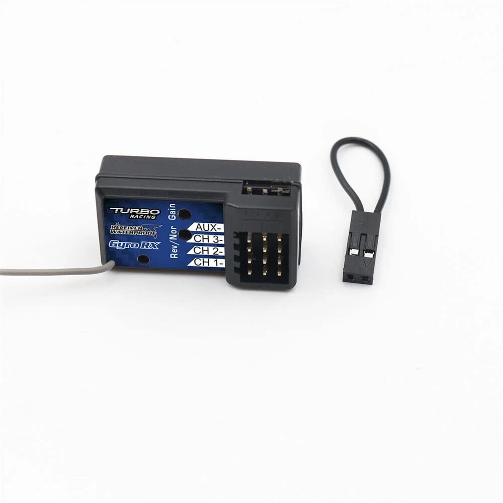 Turbo Racing 2.4GHz Receiver, 4-Channel Receiver with Gyro, Compatible with P52/P32/P62, RX49, Waterproof