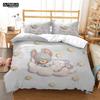 Lindo Juego de Cama de Tres Piezas con Estampado de Ratón de Dibujos Animados Suave y Cómodo Juego de Cama King Size Edredón Juegos de Cama