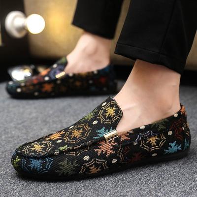 2025 Men's Shoes Breathable Bean Shoes Men's Trend One Step Stepping Old Beijing Cloth Shoes Driving Casual Shoes Lazy