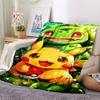 1pc Pikachu, Bulbasaur Flannel Blanket [Cozy Throw Blanket] For Sofa, Bed, Travel, Camping, Livingroom, Office, Couch, Chair, And Bed