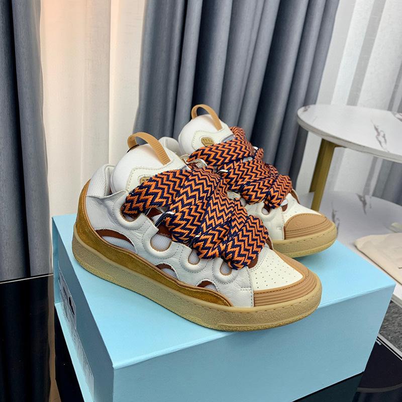 New Women Men Unisex Casual Shoes Sneakers Round Toe Lace Up Fashion Design Colorful Print Mixed Color Street Style Sport Shoes