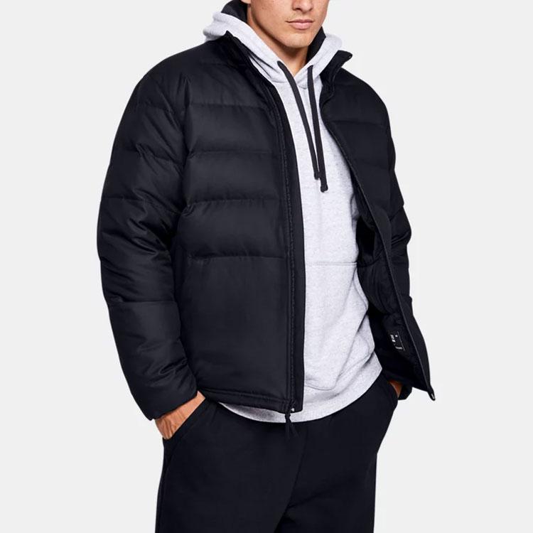 Under Armour Solid Color Stand Collar Down Jacket Men Outerwear Black 1342702-001