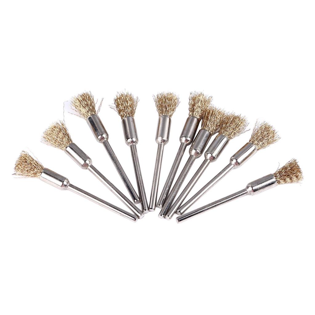 30pcs Extended Wire Brush Pen Shape Steel Copper Wire Cleaning End Brush Rust Paint Removal Bits Polishing Rotary Tools