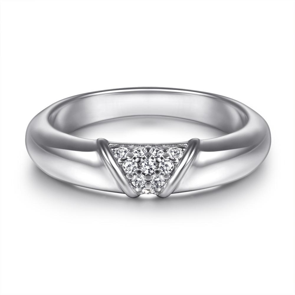 

S925 Sterling Silver Zircon Ring Female Small Clear Fashion Diamond Ring Ring Silver Jewelry