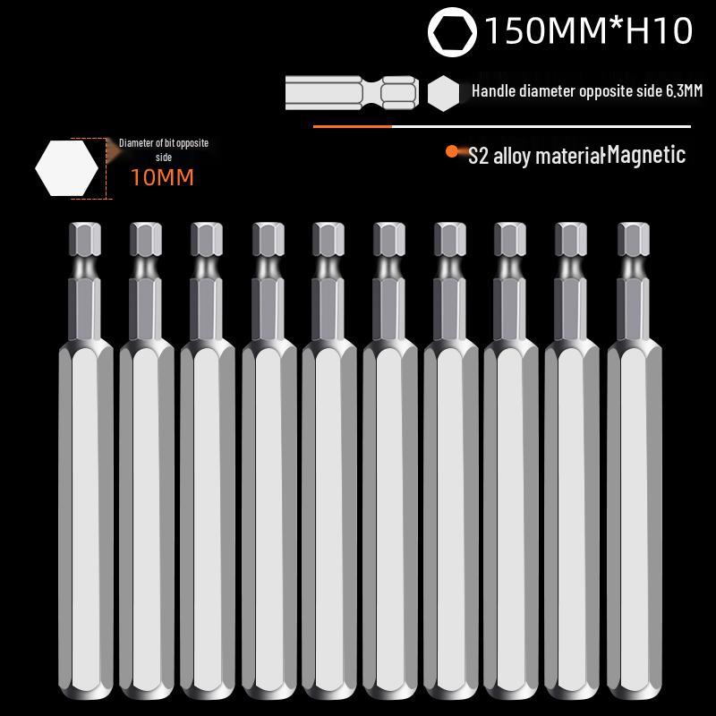 Hexagonal High Hardness S2 Bit Set for Pneumatic & Electric Screwdrivers
