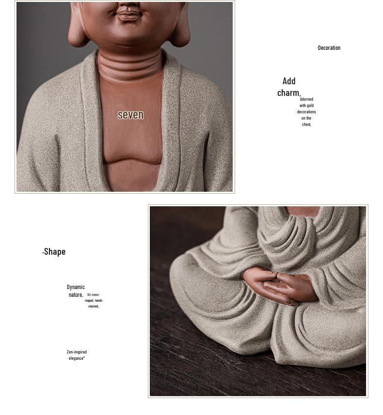 Zen Buddhist Ceramic Statue: Shakyamuni Buddha Desktop Ornament for Home Entrance Decor