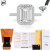 Cbtb Rectangular Moissanite Ring 925 Silver Engagement Quality Goods Jewelry