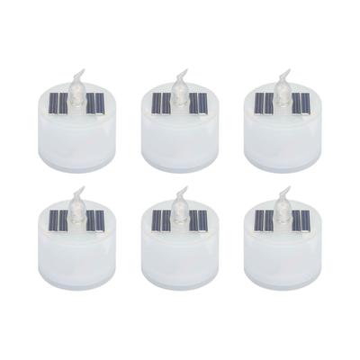 6pcs Solar Tea Lights Outdoor Waterproof Rechargeable Candles Built In Light Sensor for Lantern