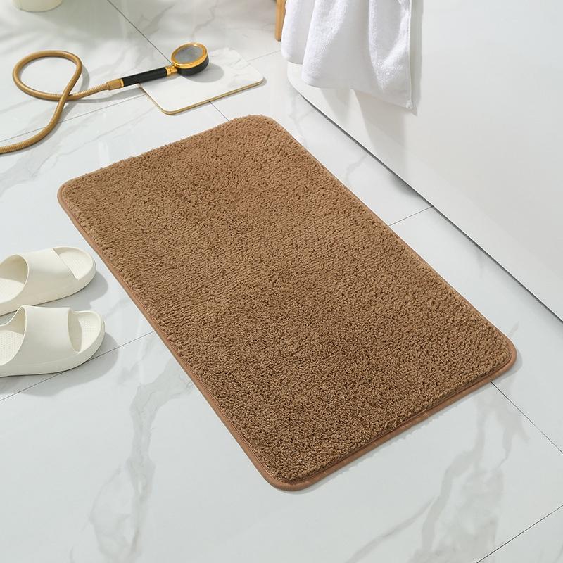 Non Slip Bath Mat Water Absorbent Soft Microfiber Shaggy Mat Thick Plush Bathroom Rug for Home or Hotel Machine Washable